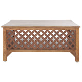 SAFAVIEH Bernardina Square Single Shelf Coffee Table - 34" L x 34" D x 16" H - 34Wx34Dx16H