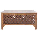 SAFAVIEH Bernardina Square Single Shelf Coffee Table - 34" L x 34" D x 16" H - 34Wx34Dx16H