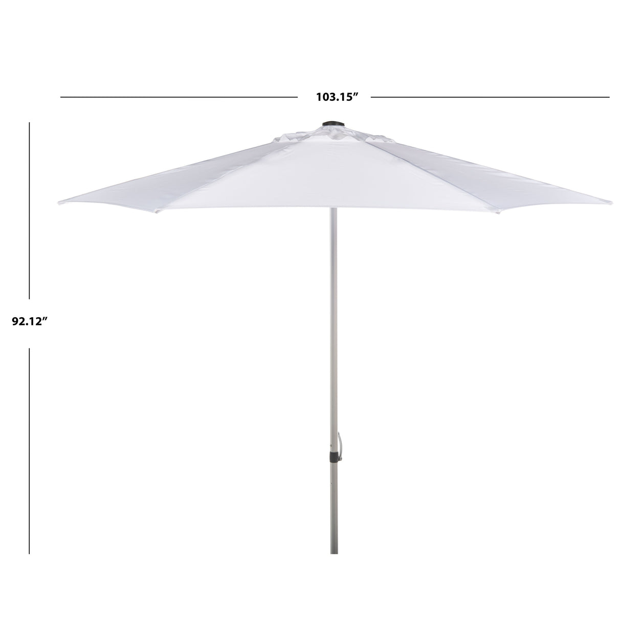 SAFAVIEH Bernd Aluminum Tilt And Crank 9-Foot Easy Glide Market Patio Umbrella, Base Not Included