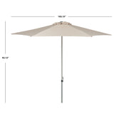 SAFAVIEH Bernd Aluminum Tilt And Crank 9-Foot Easy Glide Market Patio Umbrella, Base Not Included