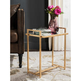 SAFAVIEH Beryl Antique Gold Leaf End Table - 18.3" W x 12.3" L x 22.1" H - 18Wx12Dx22H