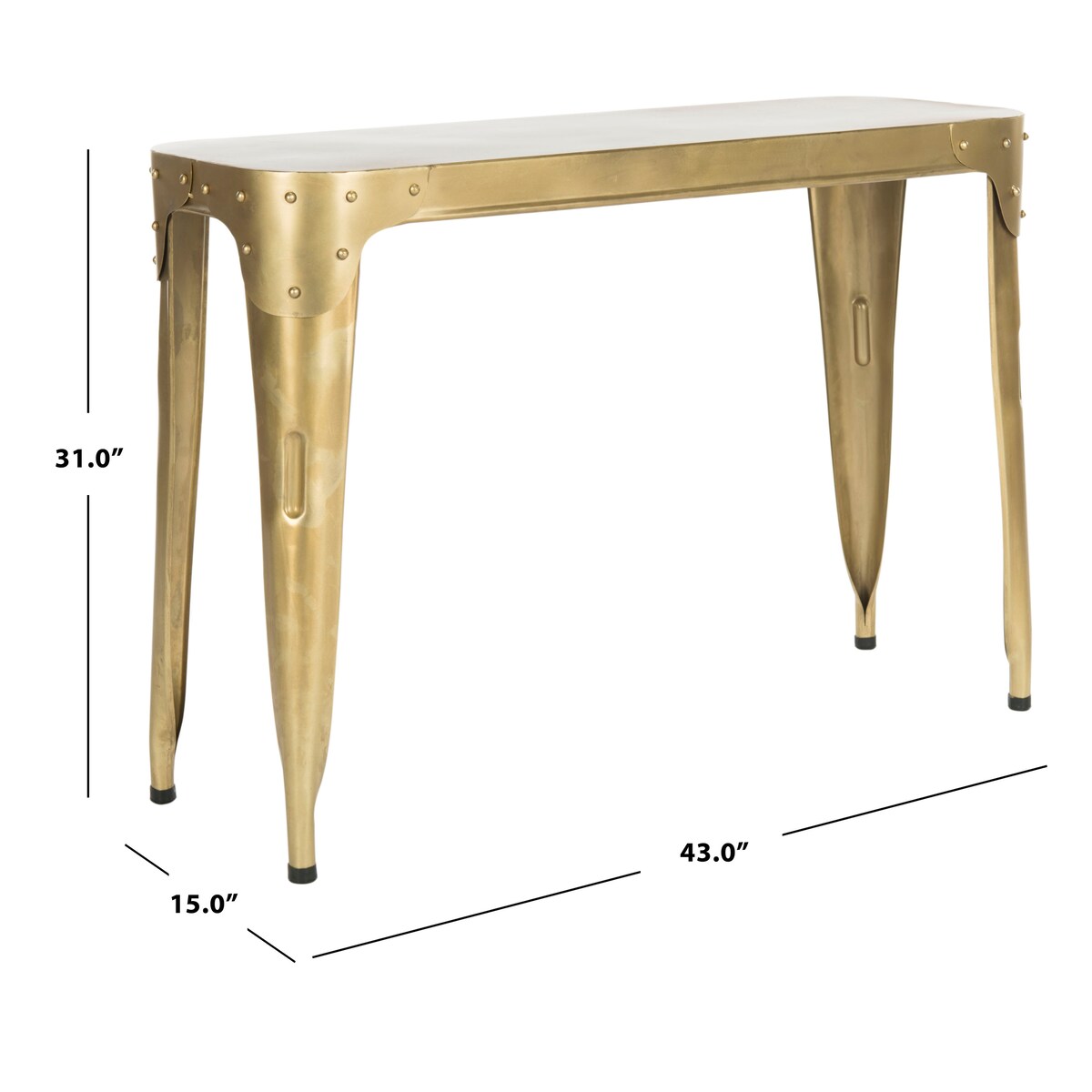 SAFAVIEH Bettina Gold Iron Console Table - 43" x 15" x 31" - 43Wx15Dx31H