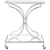 SAFAVIEH Beverlee Silver/ Mirror Top Bar Cart - 26" x 19.1" x 31.1" - 26Wx19Dx31H