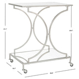 SAFAVIEH Beverlee Silver/ Mirror Top Bar Cart - 26" x 19.1" x 31.1" - 26Wx19Dx31H