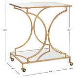 SAFAVIEH Beverlee Silver/ Mirror Top Bar Cart - 26" x 19.1" x 31.1" - 26Wx19Dx31H