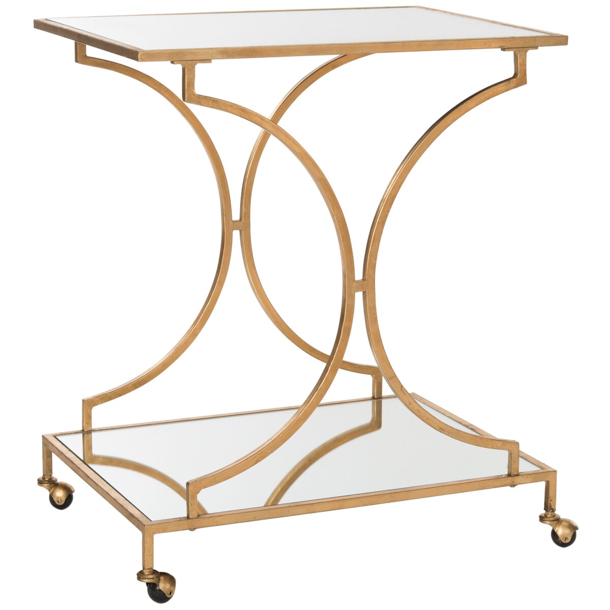 SAFAVIEH Beverlee Silver/ Mirror Top Bar Cart - 26" x 19.1" x 31.1" - 26Wx19Dx31H