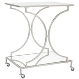 SAFAVIEH Beverlee Silver/ Mirror Top Bar Cart - 26" x 19.1" x 31.1" - 26Wx19Dx31H