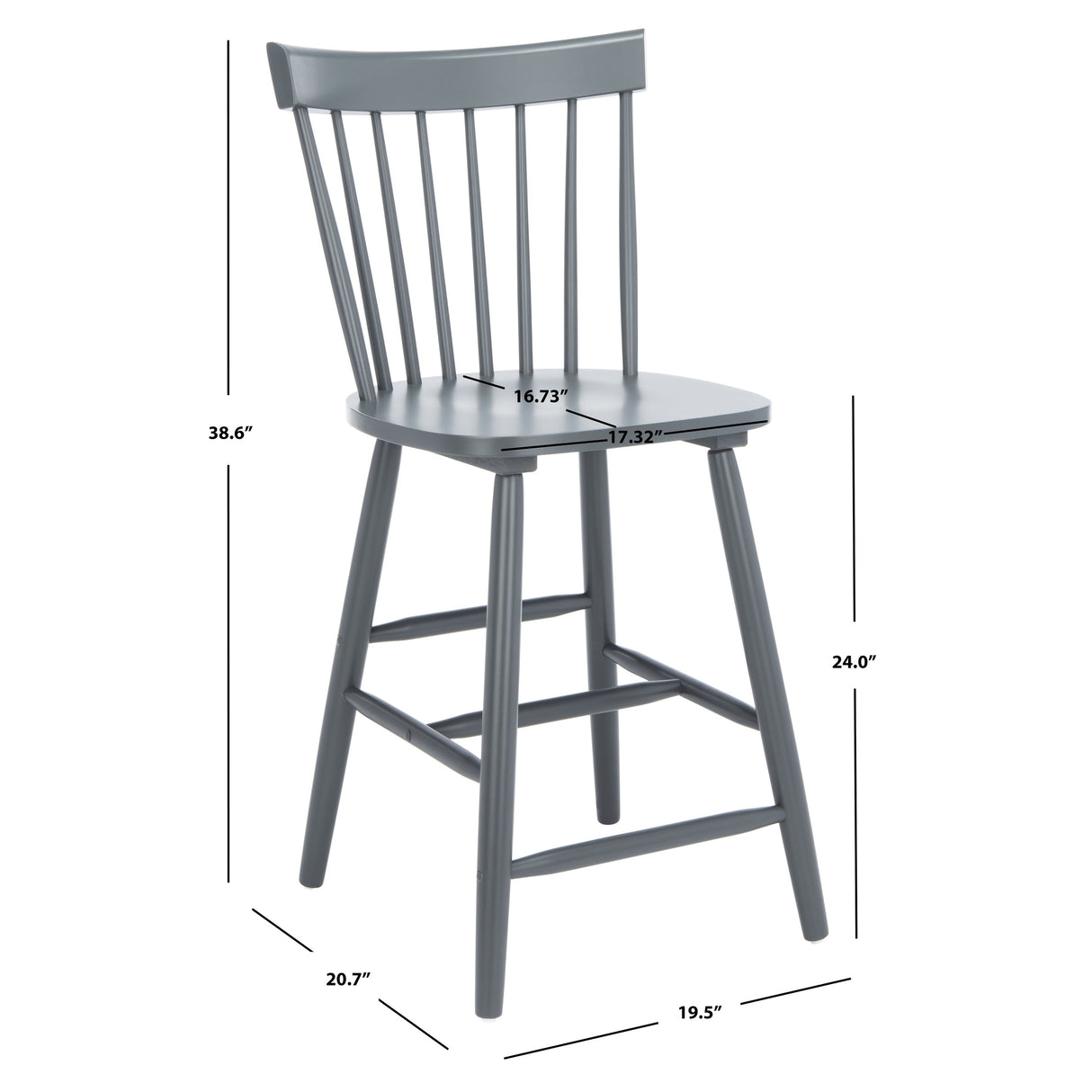 SAFAVIEH Biddie 24-inch Spindle Farmhouse Counter Stool (Set of 2) - 20" W x 21" D x 39" H - 20Wx21Dx39H