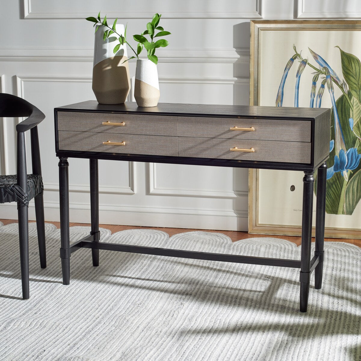 SAFAVIEH Birdella 4-Drawer Console Table - 42" W x 13" L x 29.5" H - 42Wx13Dx30H