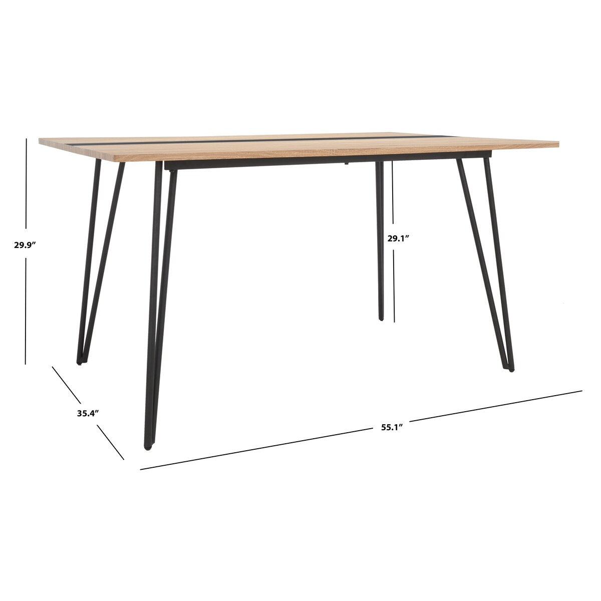 SAFAVIEH Birten Dining Table - 55" W x 35" D x 30" H - 55Wx35Dx30H