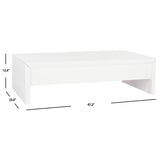 SAFAVIEH Bobbye White Lift-Top Coffee Table - 47.2" x 23.6" x 13.4" - 47Wx24Dx13H