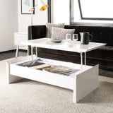 SAFAVIEH Bobbye White Lift-Top Coffee Table - 47.2" x 23.6" x 13.4" - 47Wx24Dx13H