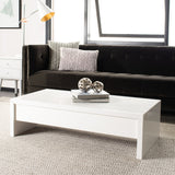 SAFAVIEH Bobbye White Lift-Top Coffee Table - 47.2" x 23.6" x 13.4" - 47Wx24Dx13H