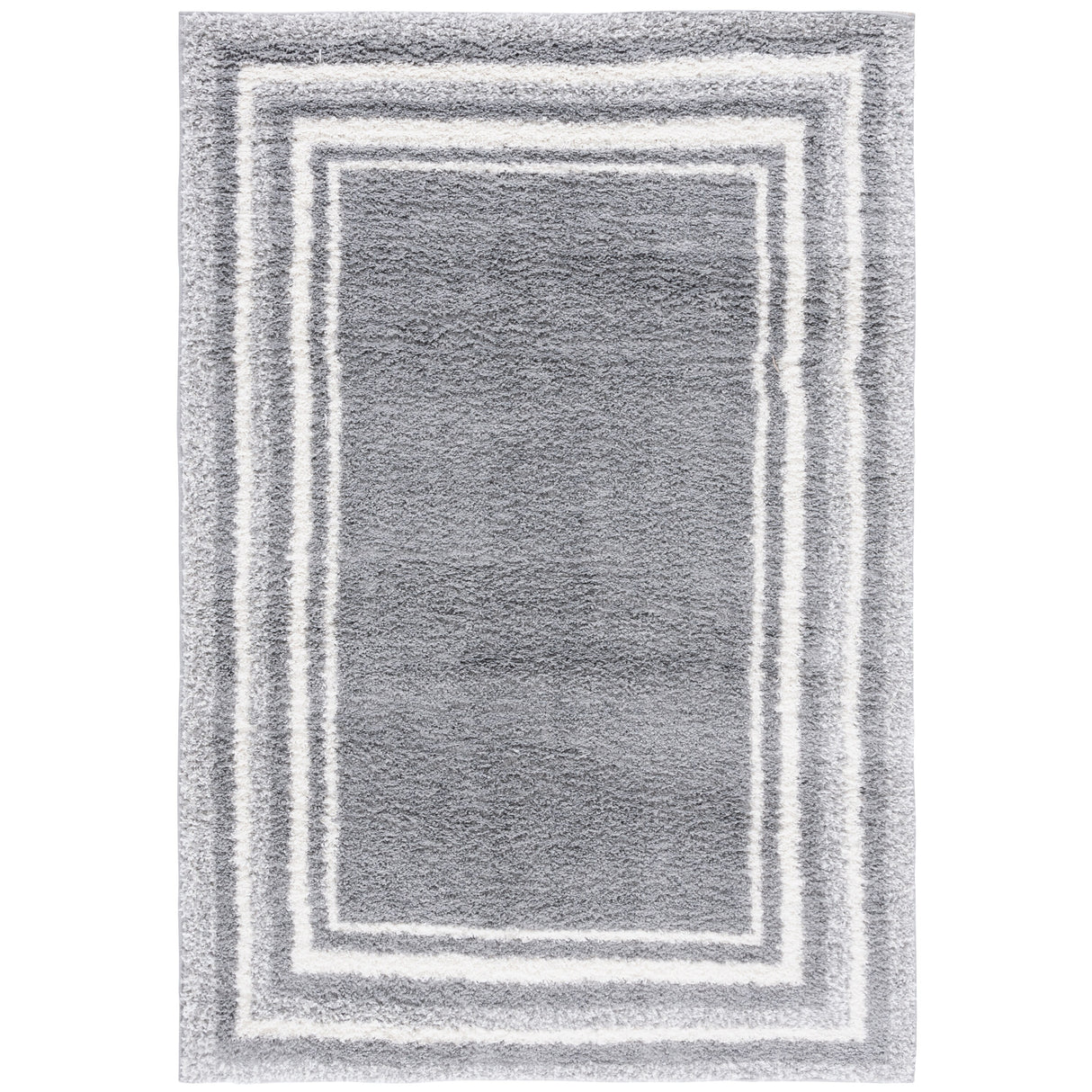 SAFAVIEH Border & Stripe Shag Rigoberta Modern 1.4-inch Thick