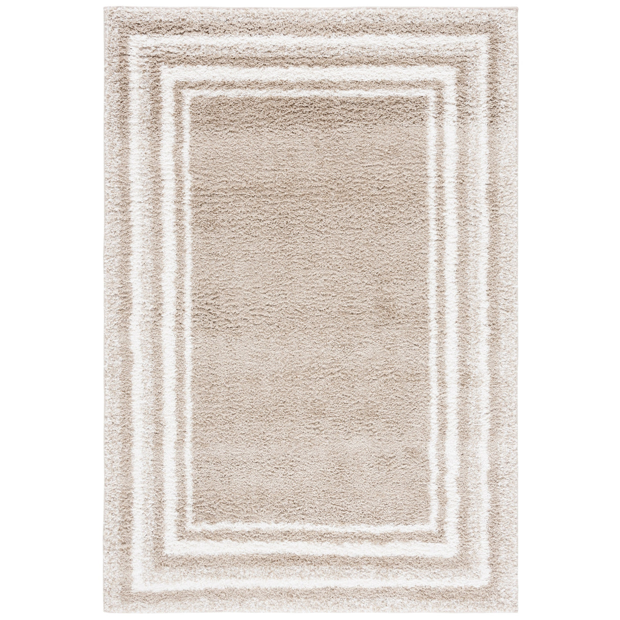 SAFAVIEH Border & Stripe Shag Rigoberta Modern 1.4-inch Thick