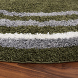 SAFAVIEH Border & Stripe Shag Rigoberta Modern 1.4-inch Thick