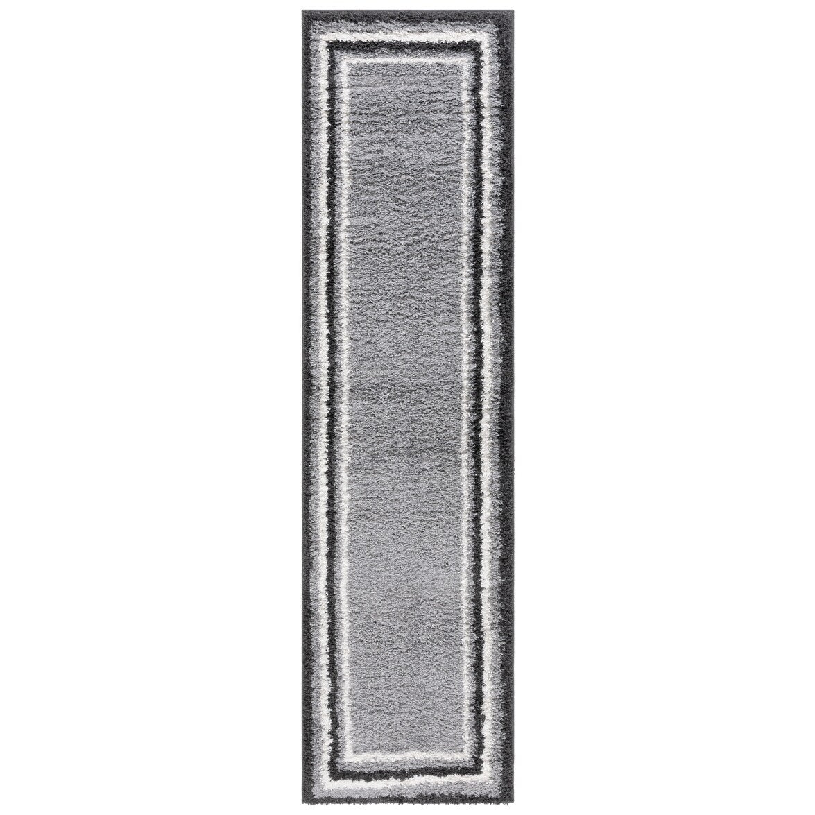 SAFAVIEH Border & Stripe Shag Rigoberta Modern 1.4-inch Thick