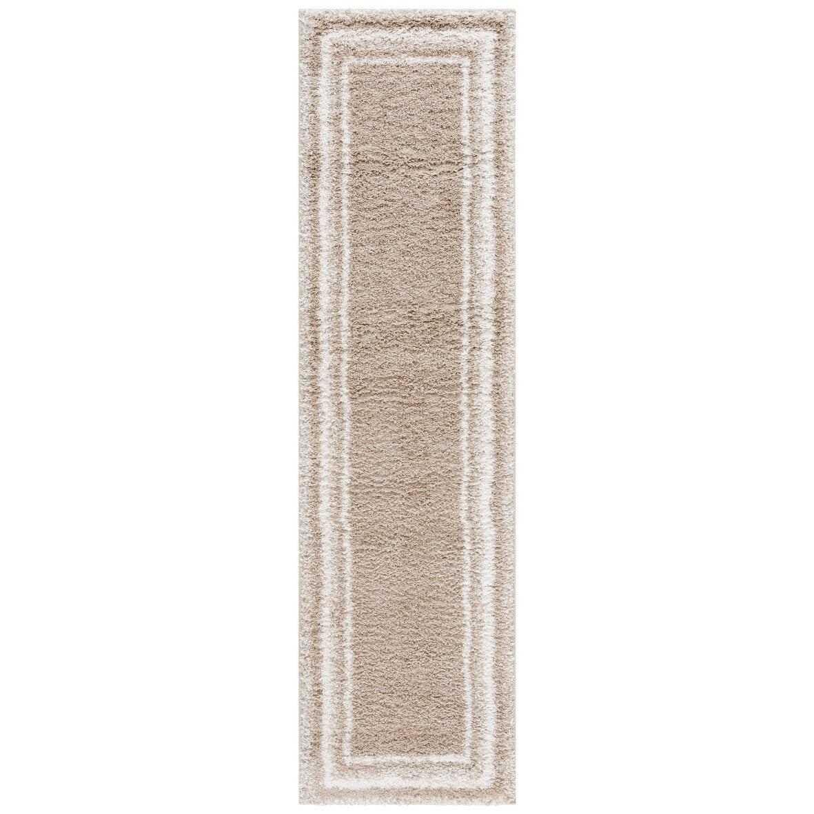 SAFAVIEH Border & Stripe Shag Rigoberta Modern 1.4-inch Thick