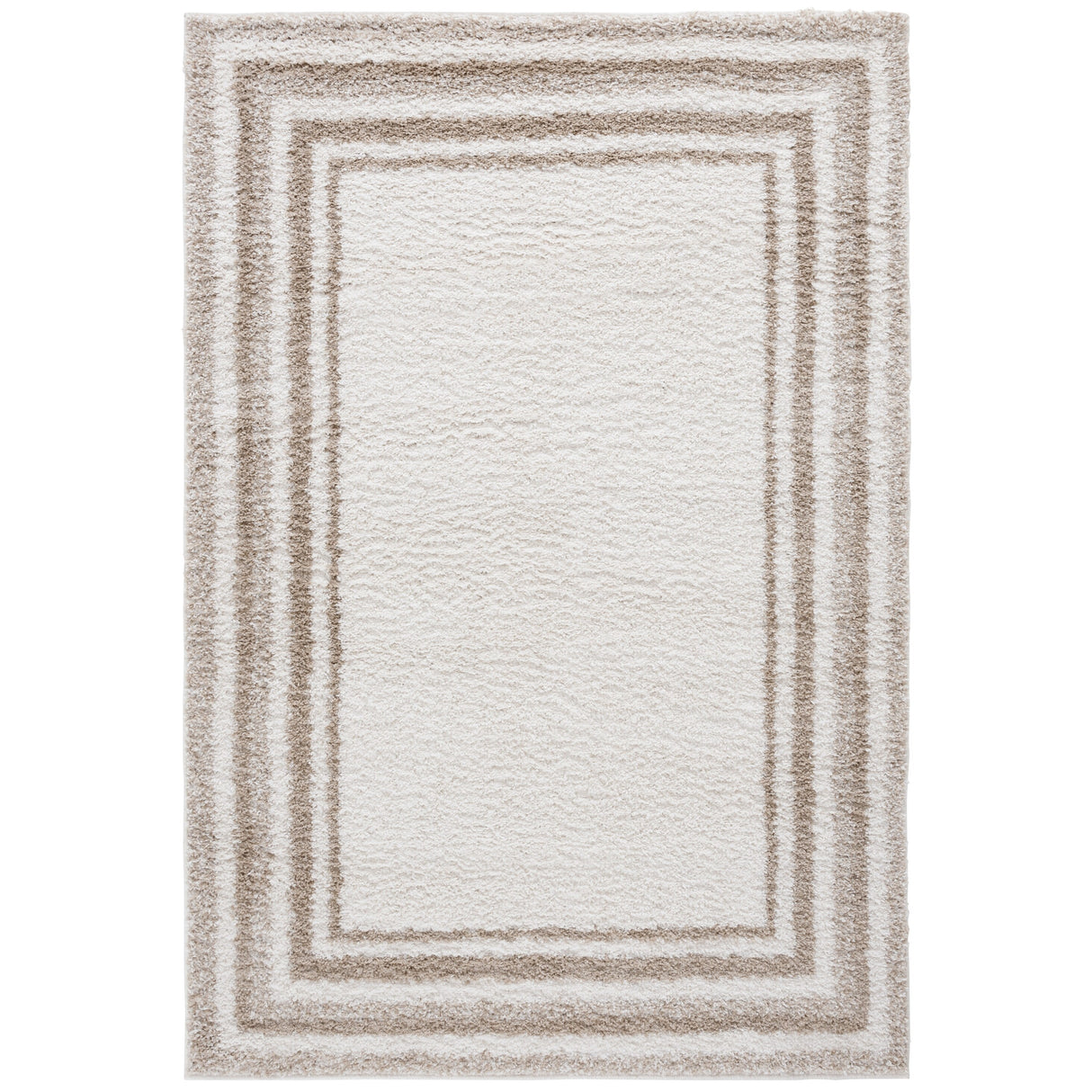 SAFAVIEH Border & Stripe Shag Rigoberta Modern 1.4-inch Thick