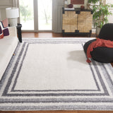 SAFAVIEH Border & Stripe Shag Rigoberta Modern 1.4-inch Thick