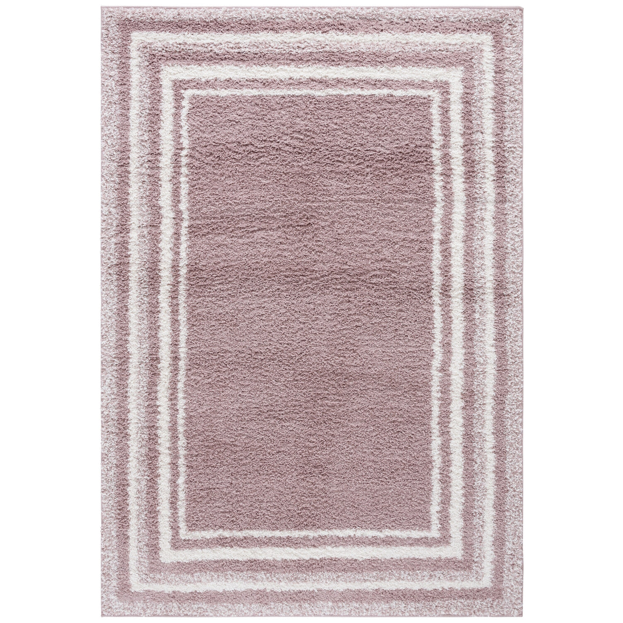 SAFAVIEH Border & Stripe Shag Rigoberta Modern 1.4-inch Thick