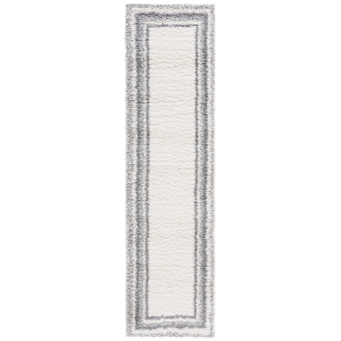 SAFAVIEH Border & Stripe Shag Rigoberta Modern 1.4-inch Thick