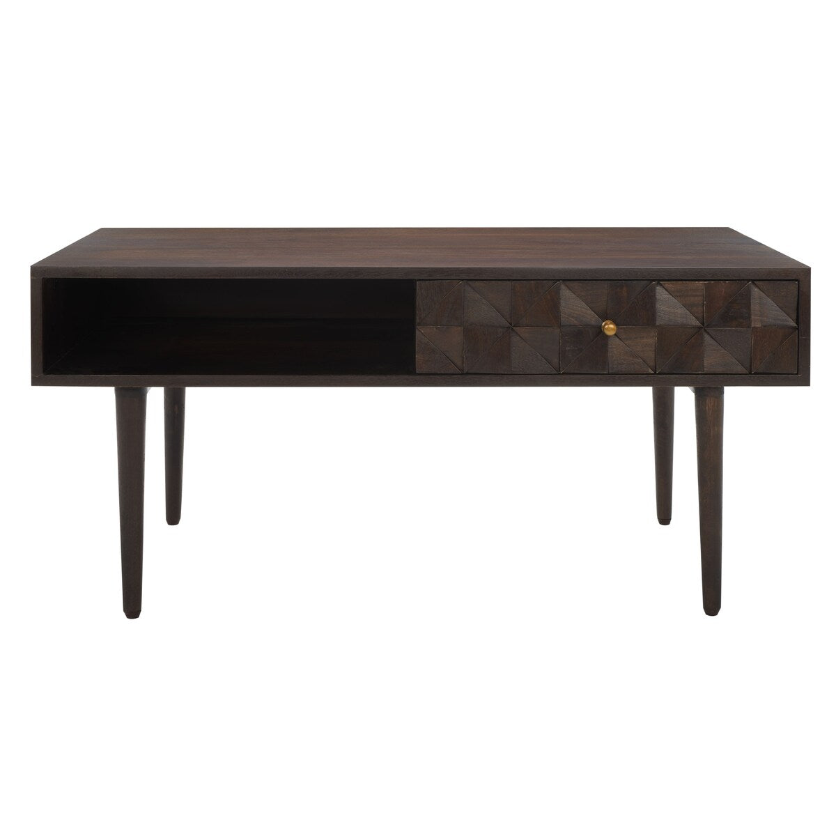 SAFAVIEH Boushra 1-Drawer 1-Shelf Coffee Table - 39 In. W x 21 In. D x 18 In. H - 39Wx21Dx18H