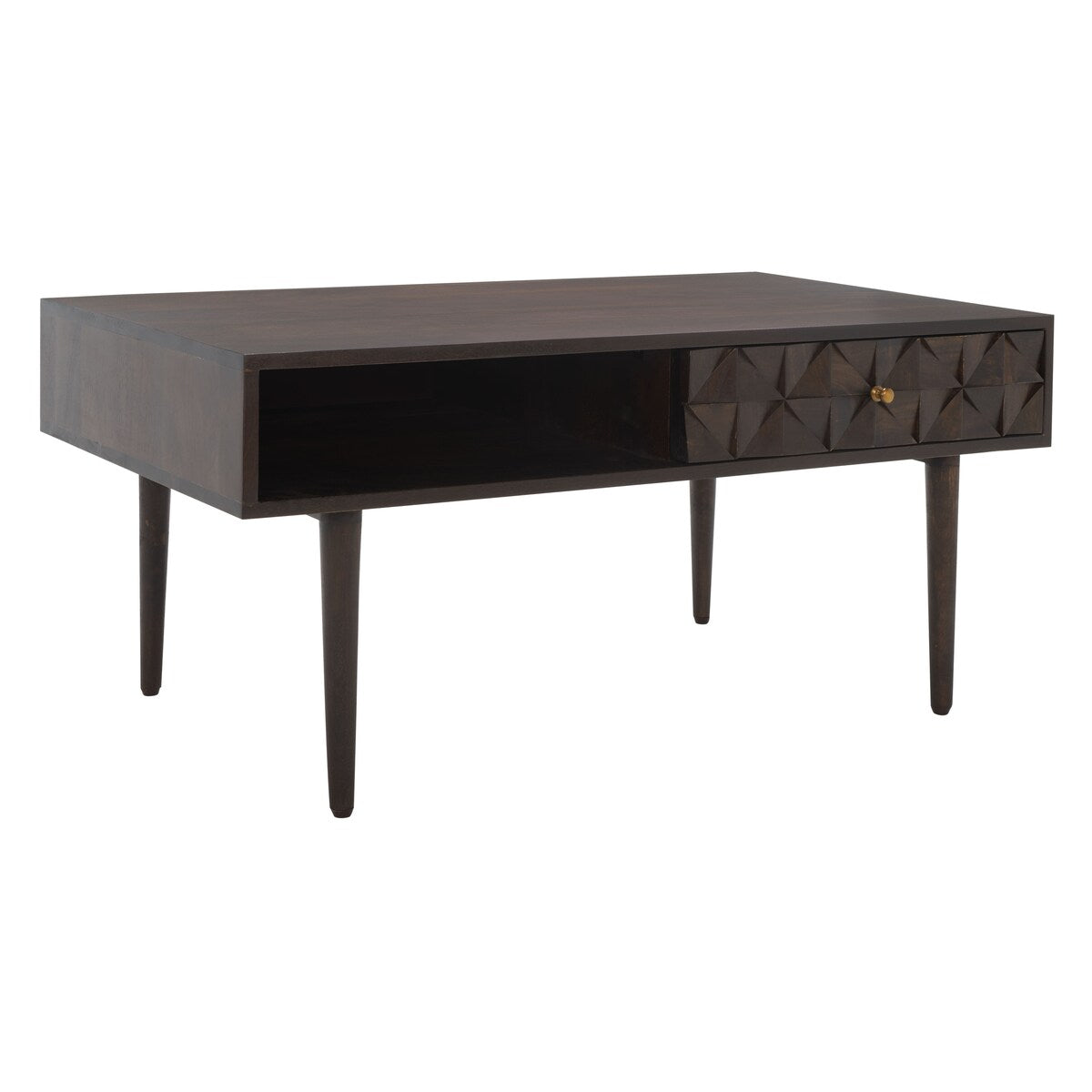 SAFAVIEH Boushra 1-Drawer 1-Shelf Coffee Table - 39 In. W x 21 In. D x 18 In. H - 39Wx21Dx18H