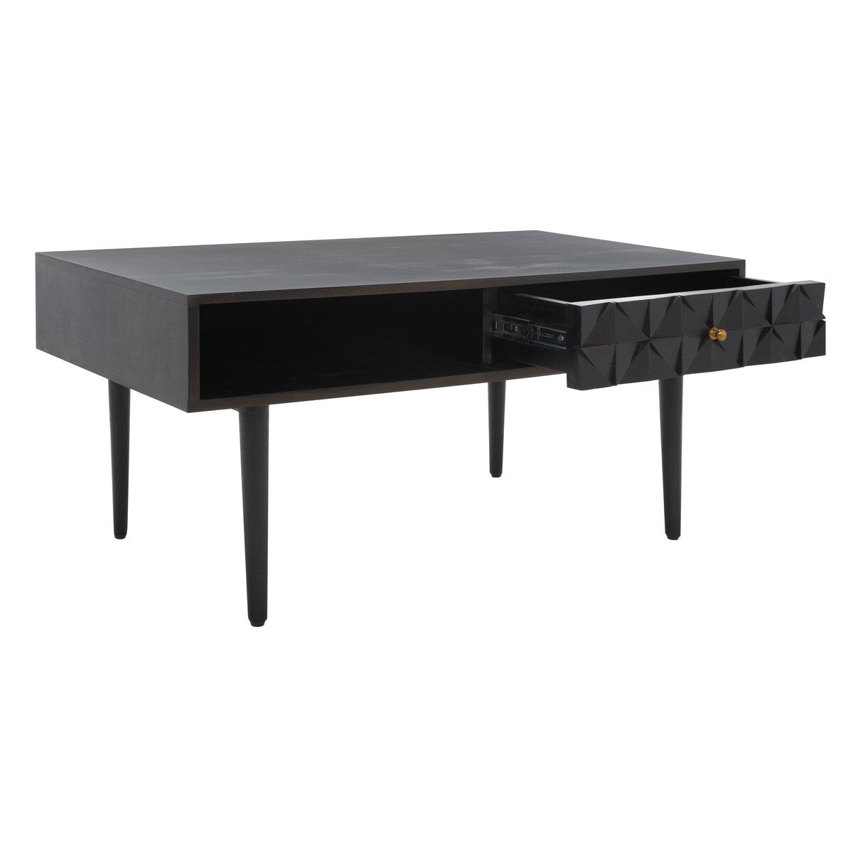 SAFAVIEH Boushra 1-Drawer 1-Shelf Coffee Table - 39 In. W x 21 In. D x 18 In. H - 39Wx21Dx18H