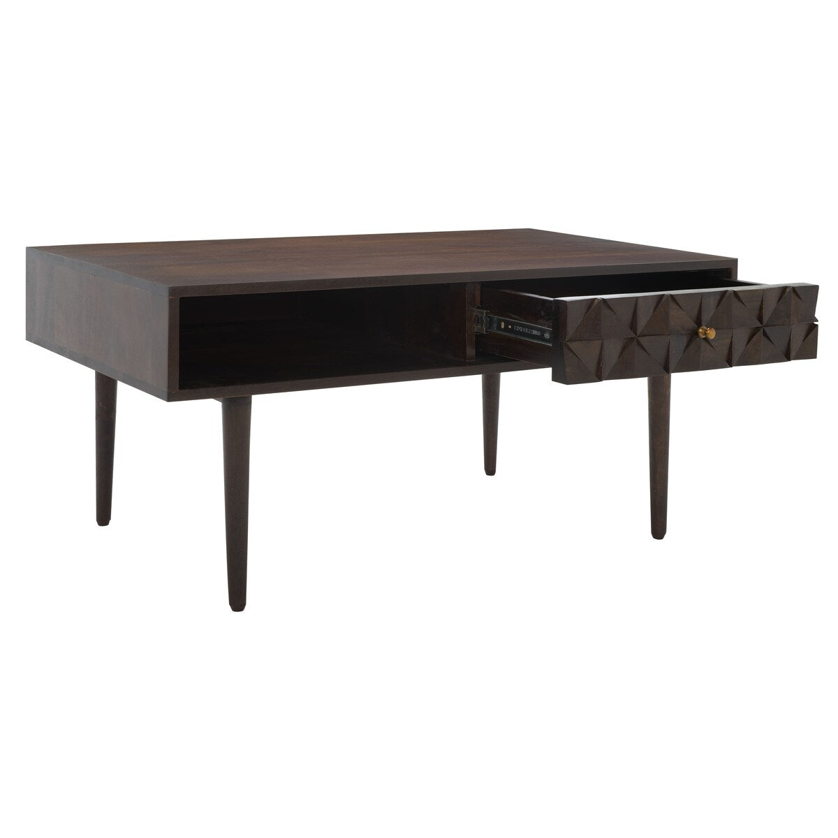 SAFAVIEH Boushra 1-Drawer 1-Shelf Coffee Table - 39 In. W x 21 In. D x 18 In. H - 39Wx21Dx18H