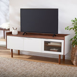 SAFAVIEH Breann Walnut 55-inch Storage Media TV Stand - 55.1" W x 15.7" L x 22.7" H - 55Wx16Dx23H