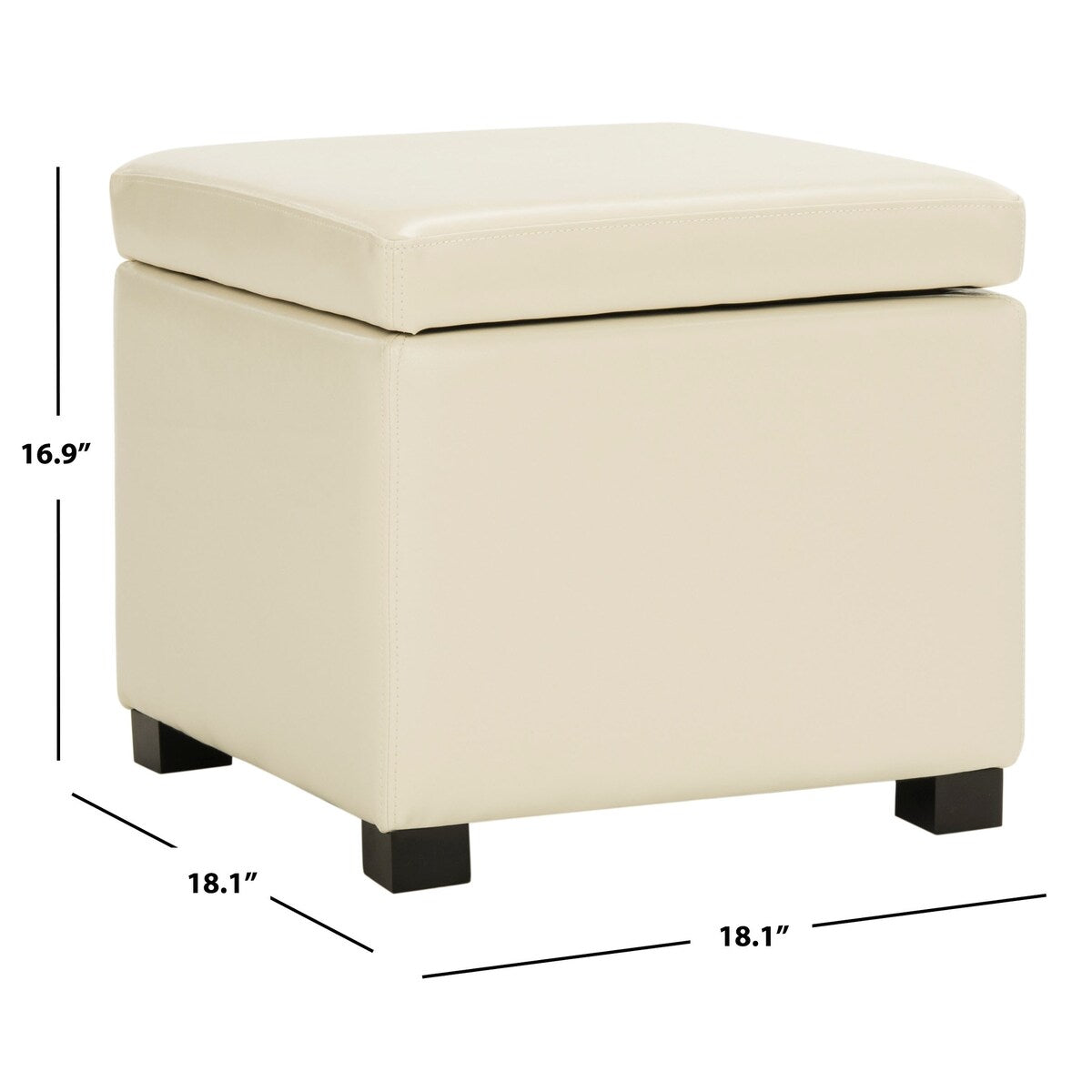 SAFAVIEH Brigitte Storage Flip-Top Brown Ottoman