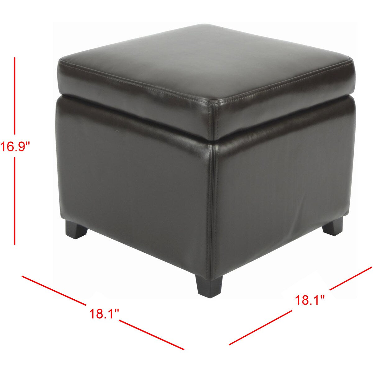 SAFAVIEH Brigitte Storage Flip-Top Brown Ottoman