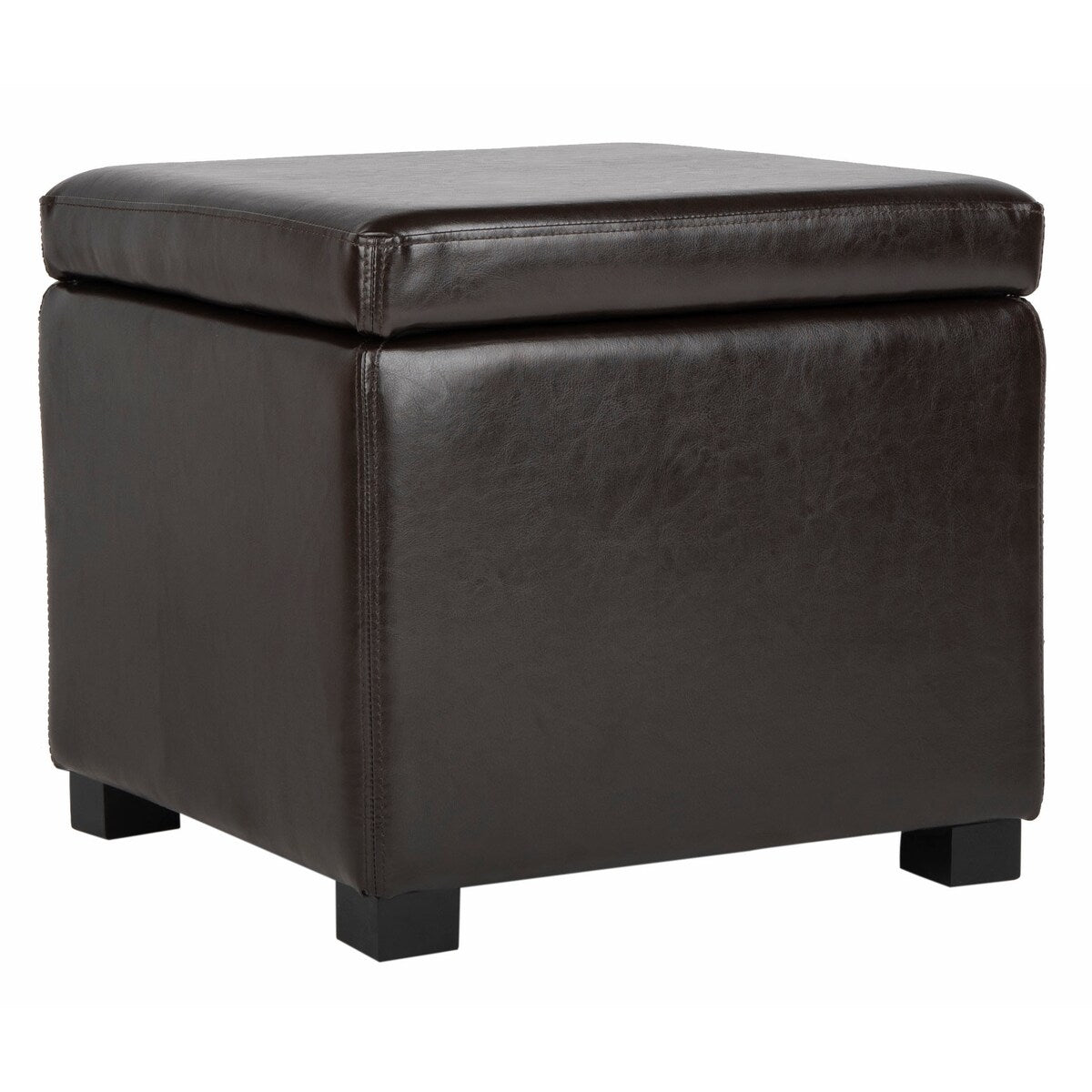 SAFAVIEH Brigitte Storage Flip-Top Brown Ottoman