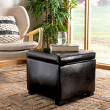 SAFAVIEH Brigitte Storage Flip-Top Brown Ottoman