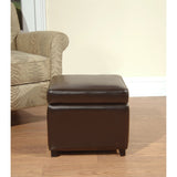 SAFAVIEH Brigitte Storage Flip-Top Brown Ottoman