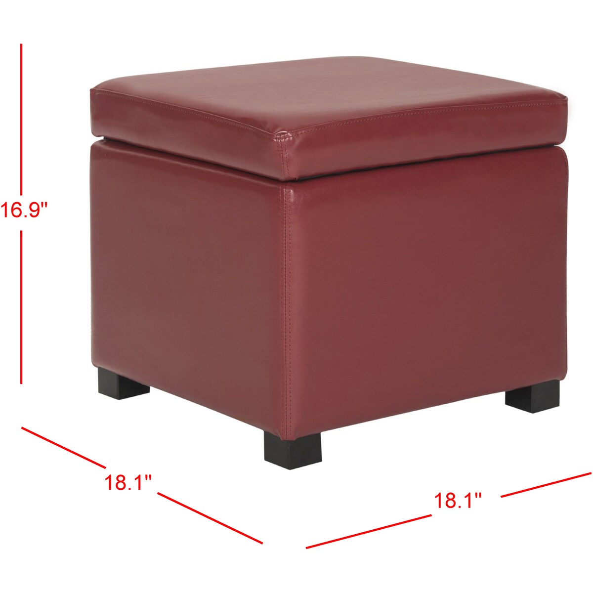 SAFAVIEH Brigitte Storage Flip-Top Brown Ottoman