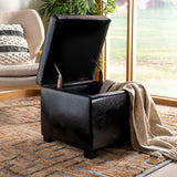 SAFAVIEH Brigitte Storage Flip-Top Brown Ottoman