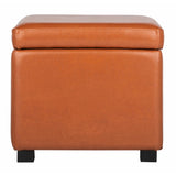 SAFAVIEH Brigitte Storage Flip-Top Brown Ottoman