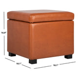 SAFAVIEH Brigitte Storage Flip-Top Brown Ottoman