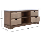 SAFAVIEH Britni 47-inch Storage Media TV Stand - 47.3" W x 15.8" L x 20" H - 47Wx16Dx20H