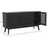 SAFAVIEH Brittni 4-Door 4-Shelf Storage Entertainment Media Stand (Fits Up To 65" Flatscreen TV) - 62Wx18Dx33H