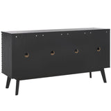 SAFAVIEH Brittni 4-Door 4-Shelf Storage Entertainment Media Stand (Fits Up To 65" Flatscreen TV) - 62Wx18Dx33H