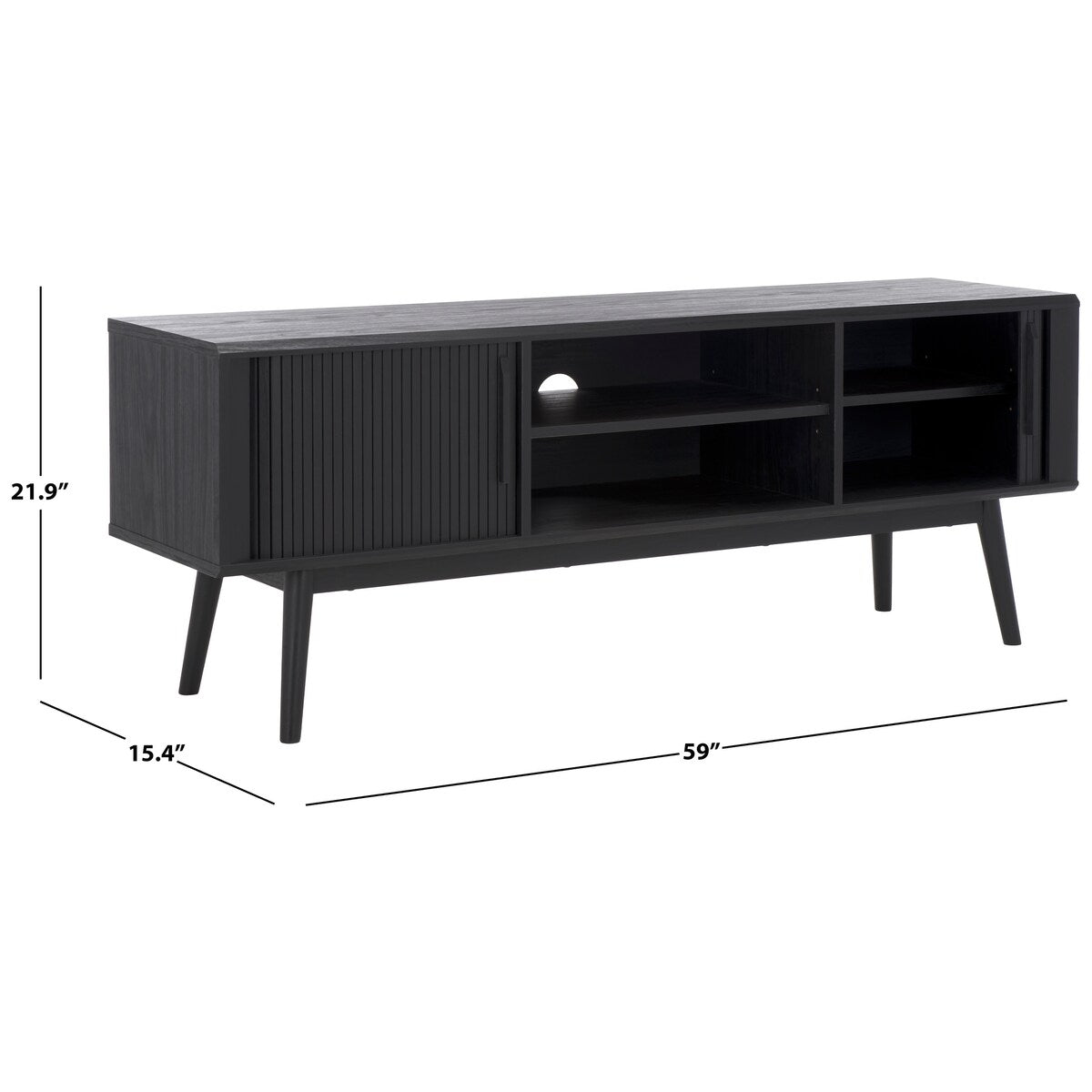 SAFAVIEH Brittny 2-Door 2-Shelf Entertainment Media Stand (Fits Up To 65" Flatscreen TV) - 59 In. x 15.4 In. x 21.9 In.