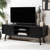 SAFAVIEH Brittny 2-Door 2-Shelf Entertainment Media Stand (Fits Up To 65" Flatscreen TV) - 59 In. x 15.4 In. x 21.9 In.