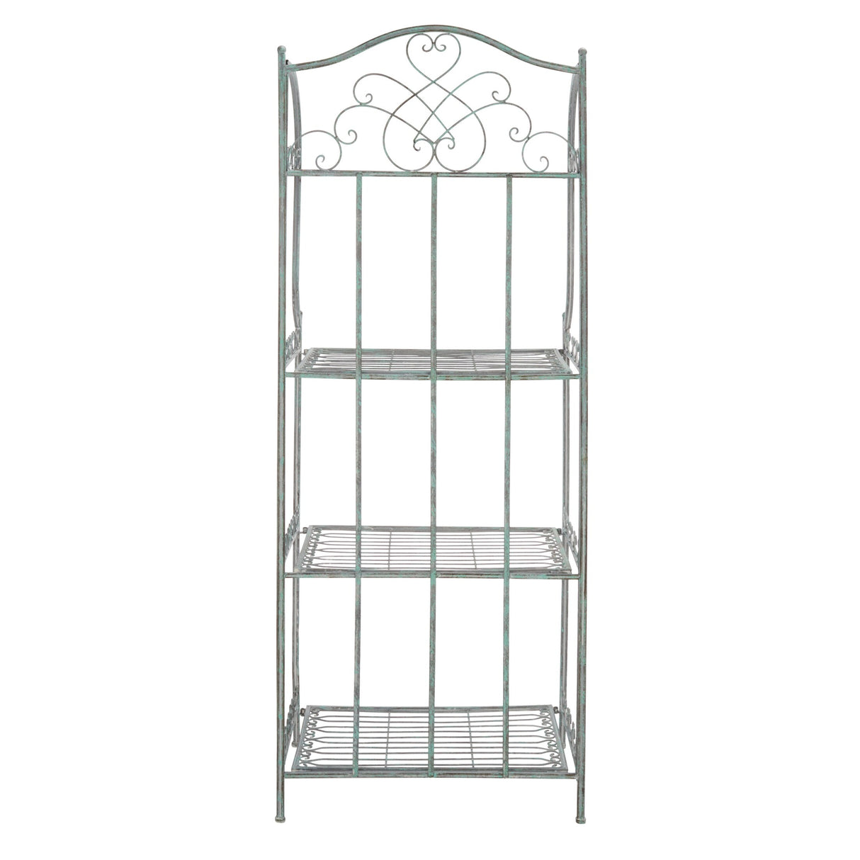 SAFAVIEH Bryn Victorian Wrought Iron 4-Tier Outdoor Bakers Rack - 25 In. W x 15 In. D x 63 In. H - 25Wx15Dx63H