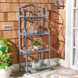 SAFAVIEH Bryn Victorian Wrought Iron 4-Tier Outdoor Bakers Rack - 25 In. W x 15 In. D x 63 In. H - 25Wx15Dx63H