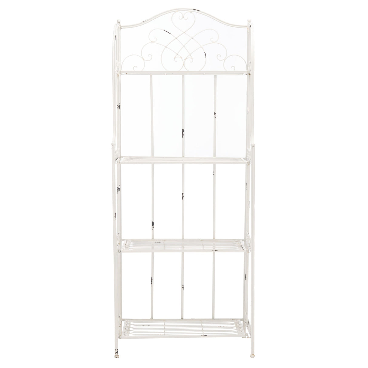 SAFAVIEH Bryn Victorian Wrought Iron 4-Tier Outdoor Bakers Rack - 25 In. W x 15 In. D x 63 In. H - 25Wx15Dx63H