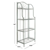 SAFAVIEH Bryn Victorian Wrought Iron 4-Tier Outdoor Bakers Rack - 25 In. W x 15 In. D x 63 In. H - 25Wx15Dx63H