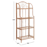 SAFAVIEH Bryn Victorian Wrought Iron 4-Tier Outdoor Bakers Rack - 25 In. W x 15 In. D x 63 In. H - 25Wx15Dx63H